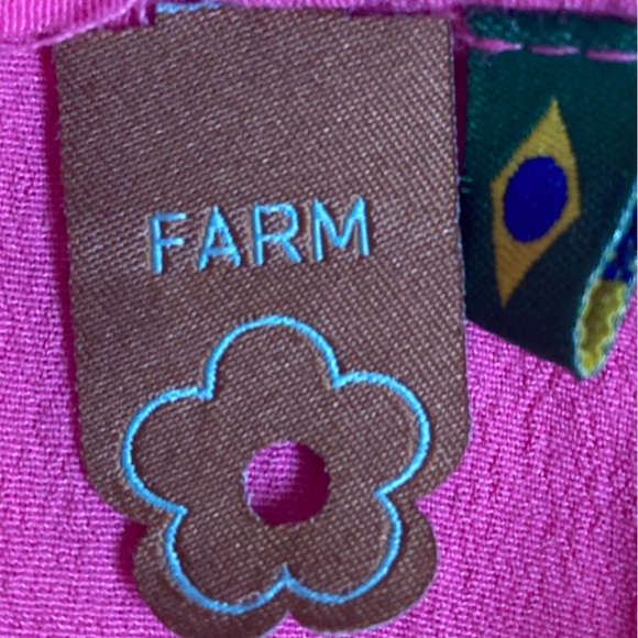 FARM Rio Boxy Chiffon Crop Top Crewneck Short Sleeves in Pink Petunia - Picture 6 of 10